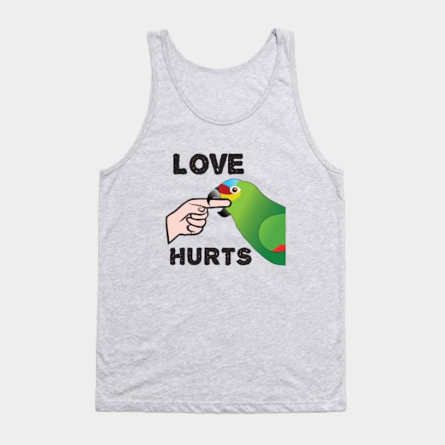 Love Hurts - Red Lored Amazon Tank Top by Einstein Parrot